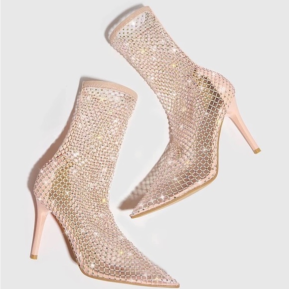 Fishnet Rhinestone Heels - Picture 7 of 8